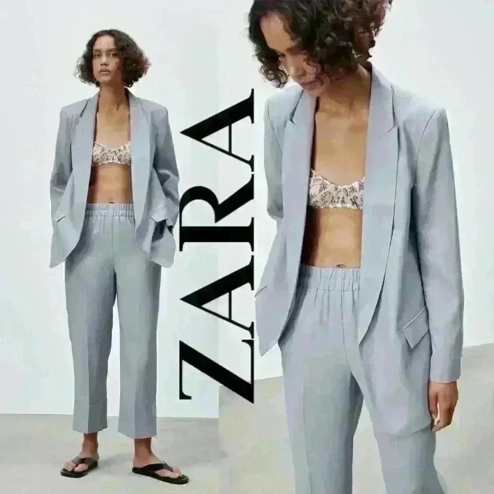 ZARA Light Gray Tailored Women's Blazer